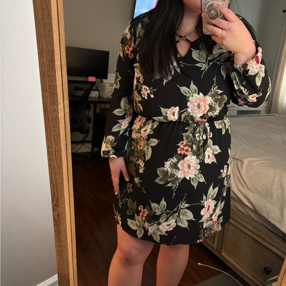 Plus Size Floral Dress Details